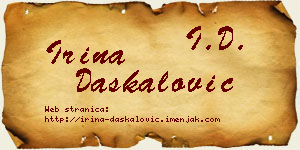 Irina Daskalović vizit kartica